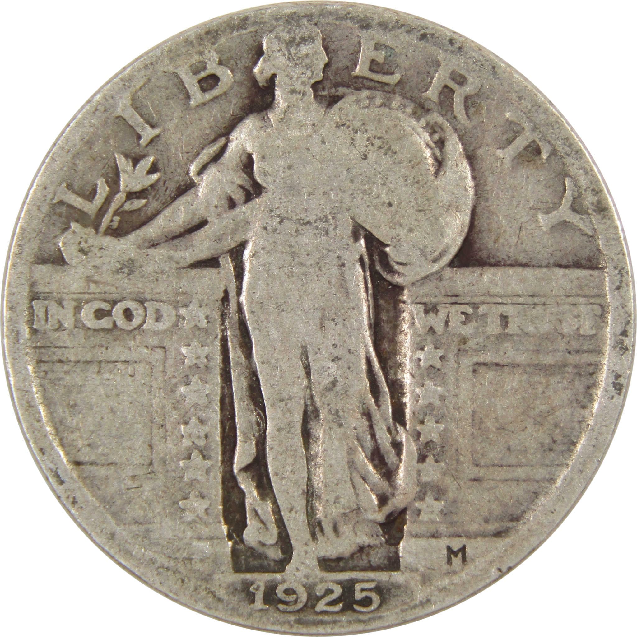 1925 Standing Liberty Quarter Circulated Silver 25c Coin Collectible