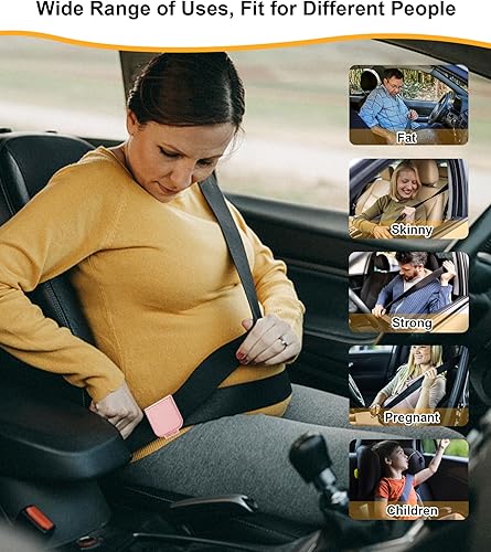 Miniatura 6 de Ajustador de cinturón de seguridad de automóvil, paquete de 4 clips de cinturón de seguridad de piel sintética de alta calidad para vehículos,