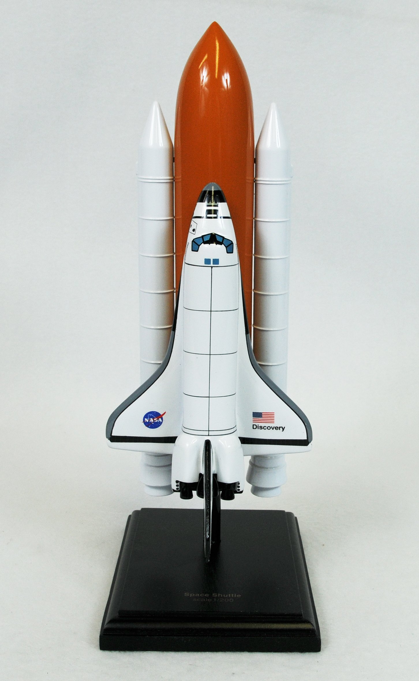 Maquette NASA Space Shuttle Discovery – échelle 1/200, 27,9 Cm, Support Bois Inclus, Fabriqué à La Main, Collection