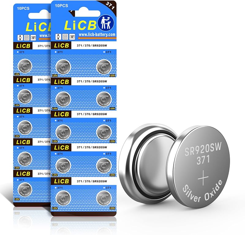 LiCB 20 Pack SR920SW 371 370 AG6 Battery 1.5V Button Cell Watch Batteries