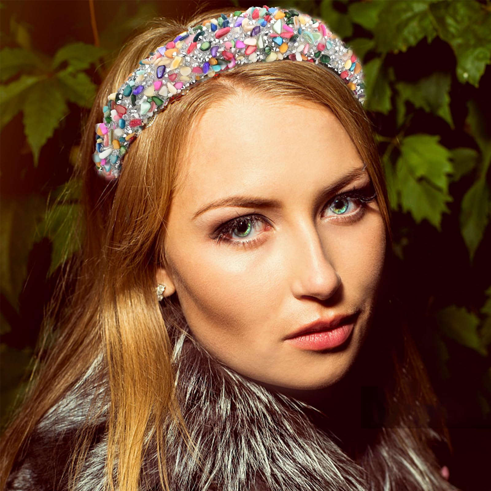 Fascia per capelli con perle e strass in stile etnico con paillettes all'ingrosso