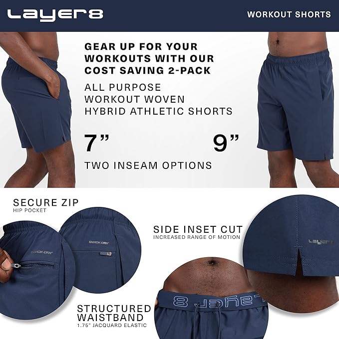 8 inseam athletic shorts Clearance