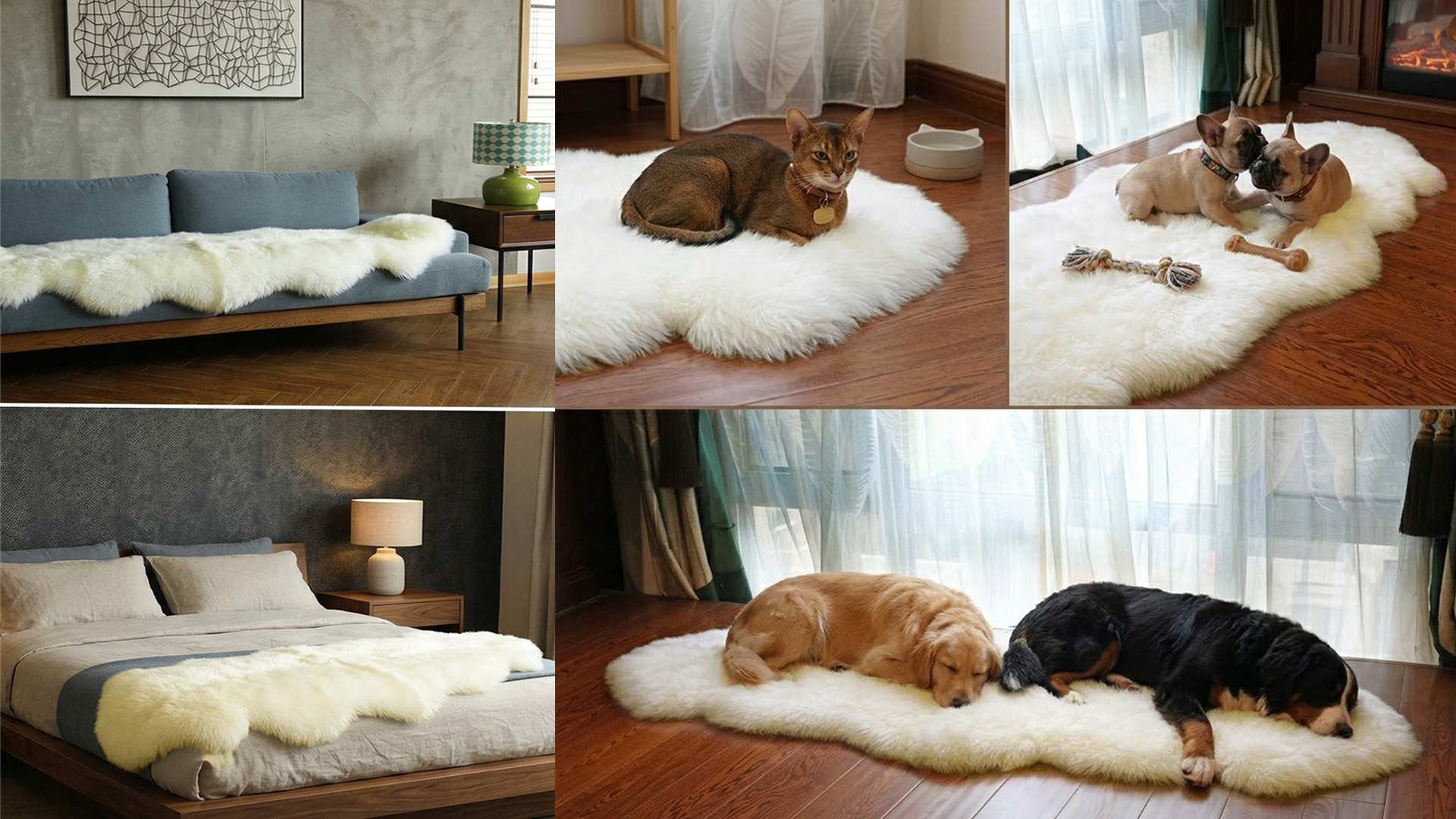 Amazon.com: RZLWOOL Genuine Sheepskin Rug New Zealand Fluffy
