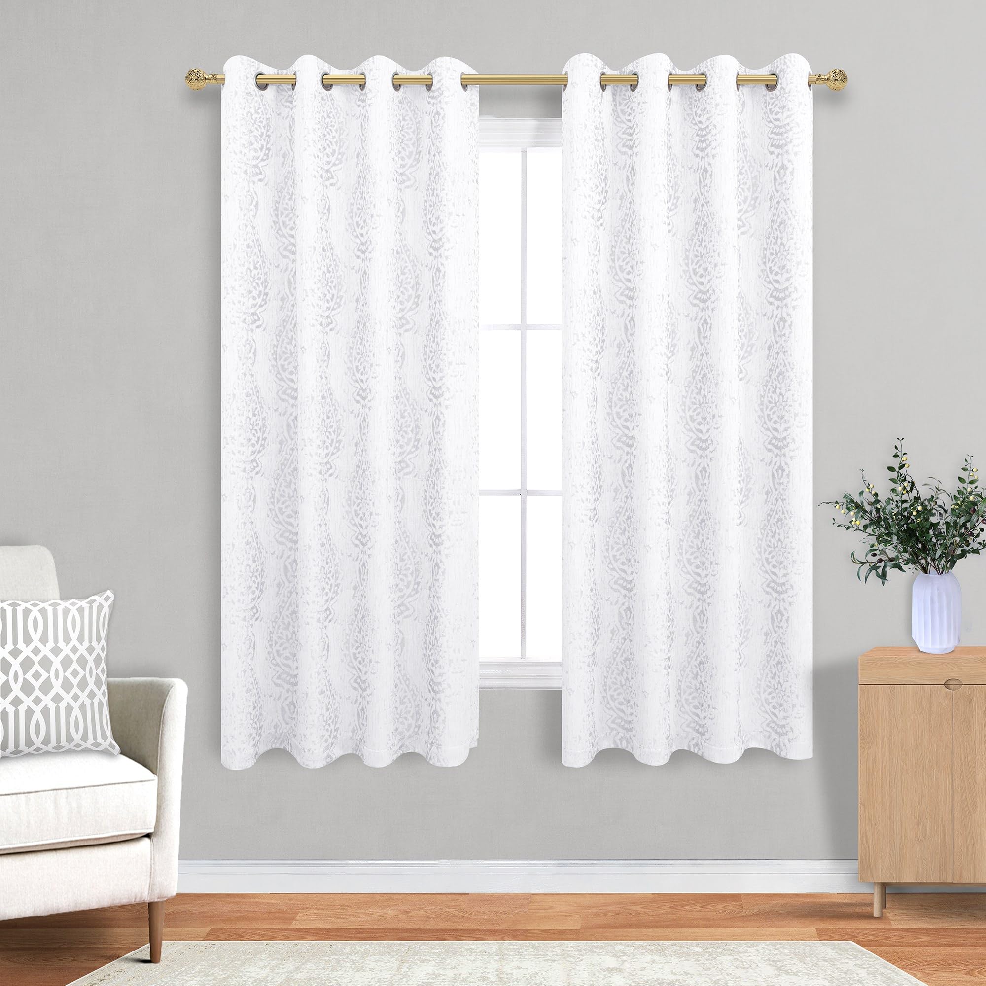 Mrs.Naturall Tende Ricamate In Tessuto Jacquard 3D Damascato