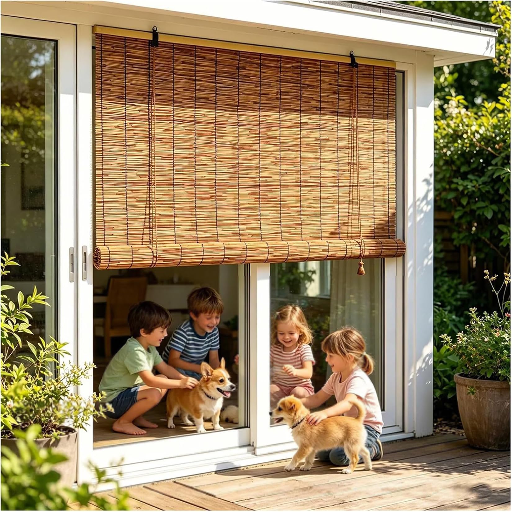 Store Enrouleur Bambou Store Enrouleur Roseau Naturel120x300cm