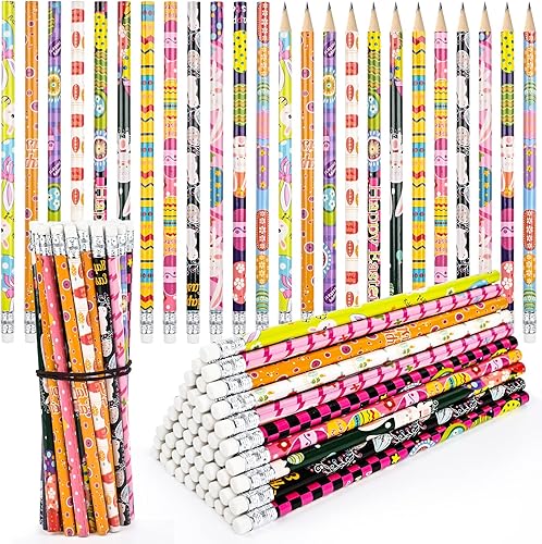 VAIPI 216 lápices divertidos para niños, bonitos bolígrafos temáticos de Pascua con borradores, divertidos lápices perfumados, papelería, primavera
