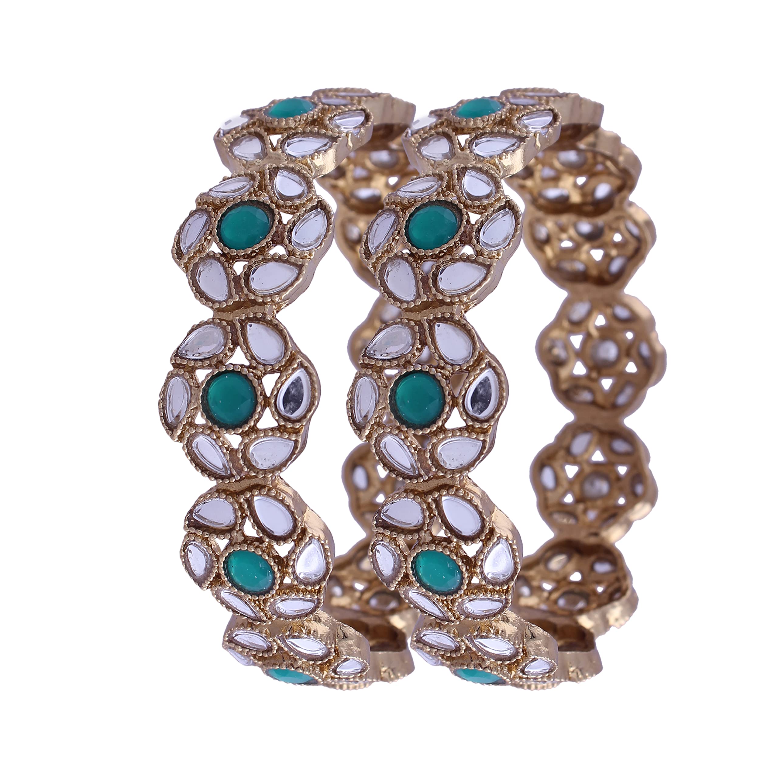 I Jewels Gold Plated Plated Traditional Kundan Studded Kada Bangles for Women (ADB324G-a) (Set of 2) (B0B6BSQGM1) Amazon Price History, Amazon Price Tracker
