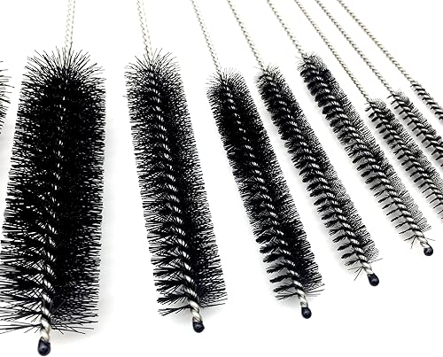 Miniatura 2 de Juego de 10 cepillos de limpieza para pajitas de acero inoxidable, cerdas de nailon duraderas, varios tamaños para popotes reutilizables, tazas para