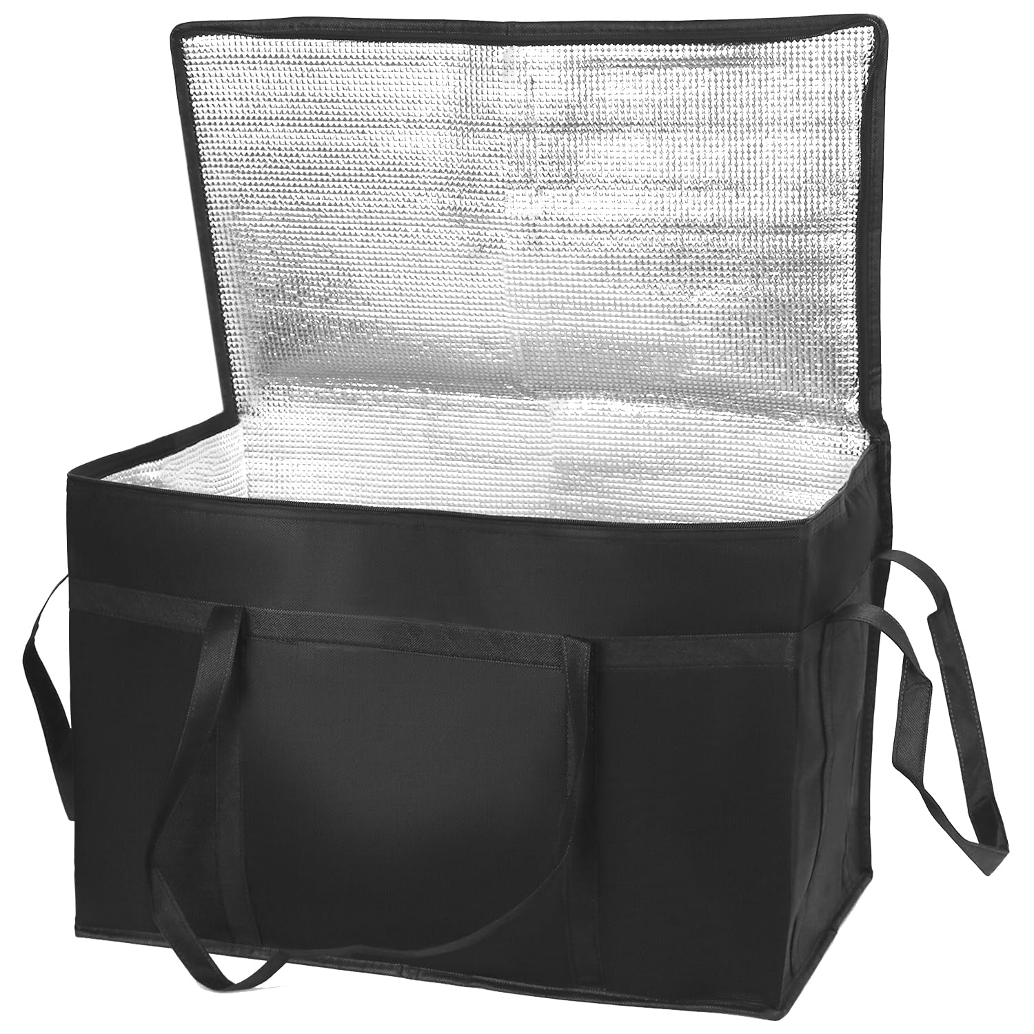 QWORK® Bolsa termica Porta Alimentos 58 * 35 * 38cm, Mantiene la Comida fría/Caliente, Ideal para Pizza, latas de Cerveza y Entrega de Comida