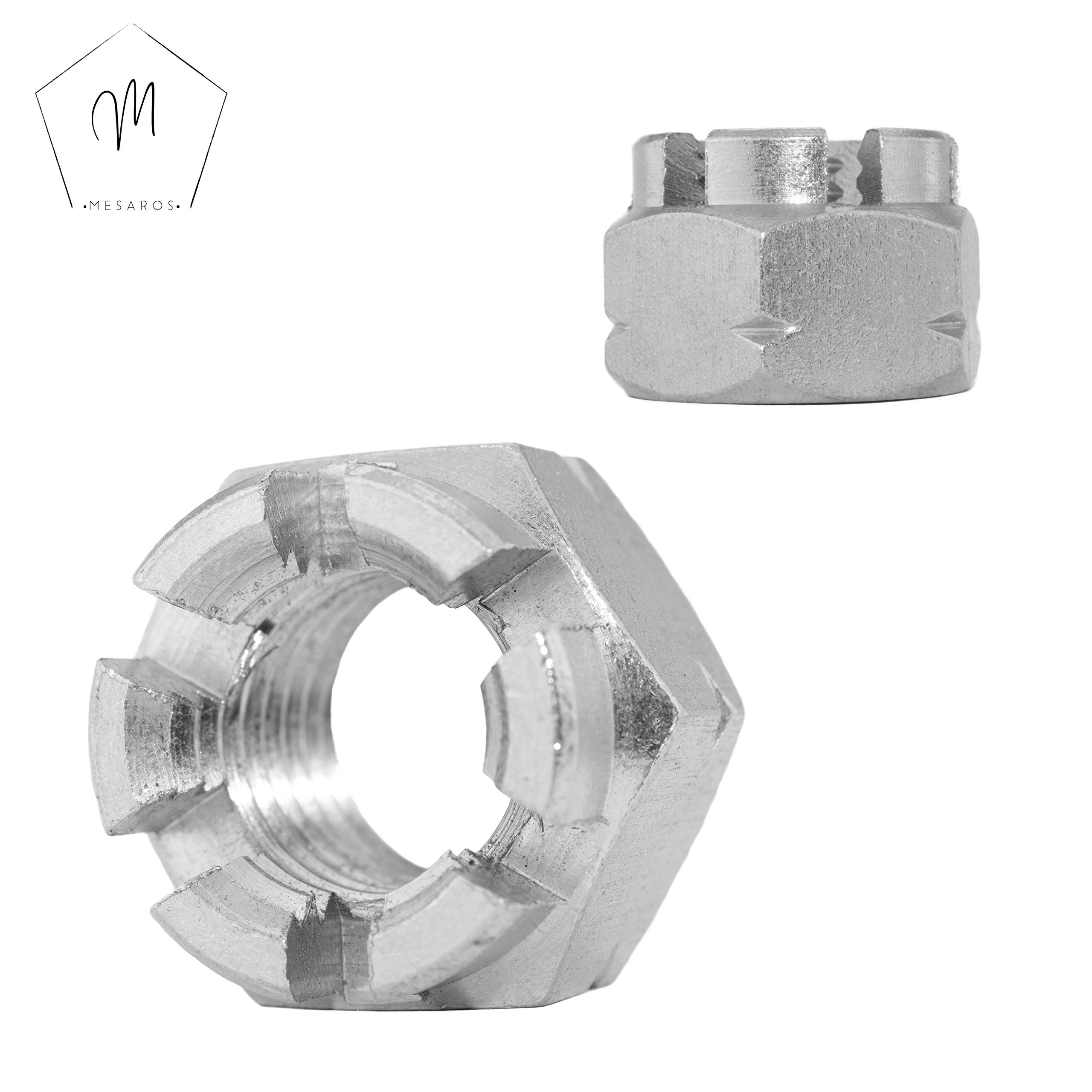 Kronenmuttern M27 aus Edelstahl A2 (5 Stück) | DIN 935 - Sicherungsmuttern - Stoppmuttern - Edelstahlmuttern von MESAROS®