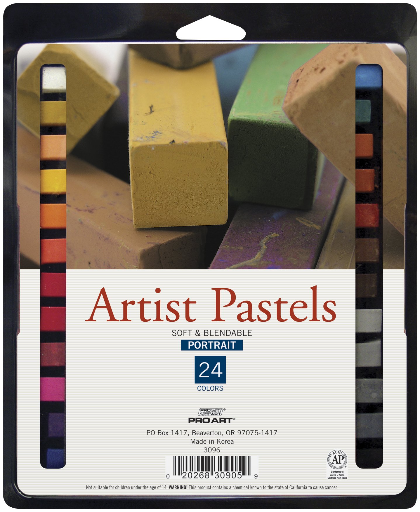 Pro Art Square Artist Pastel Set, 24 Portrait Colors