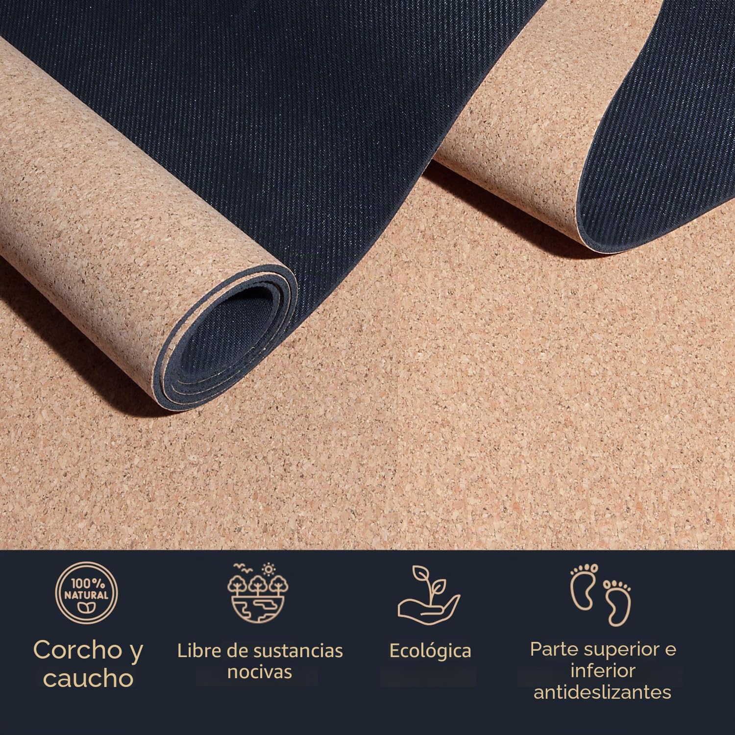 Esterilla de yoga Pro de corcho, ganadora de la prueba, precio/rendimiento, extragrande, 200 x 66 cm, probada con muy buena, correa de transporte y bolsa de yoga, incluye
