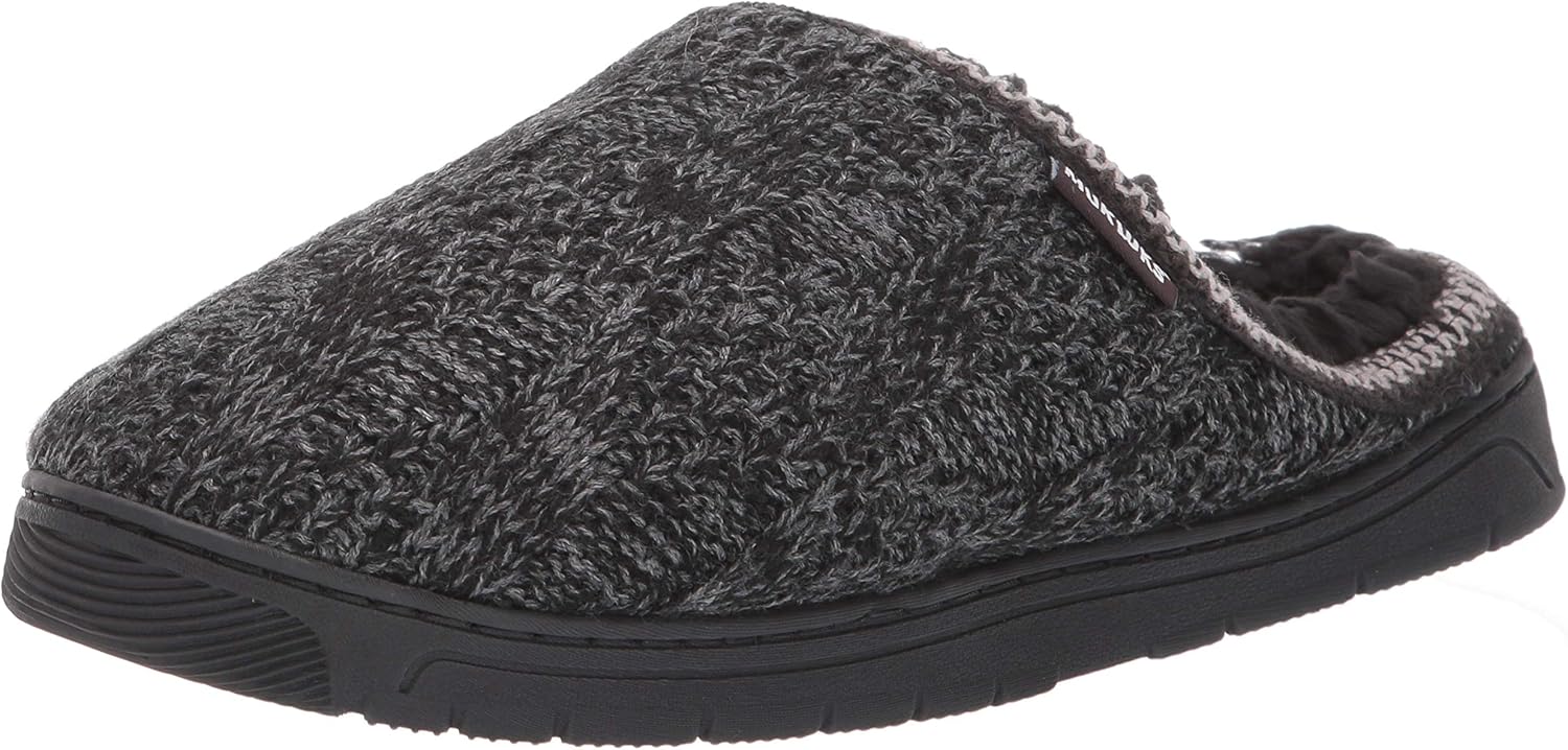 MUK LUKS mens Men's Gabriel Clog Slipper, Black, Medium US