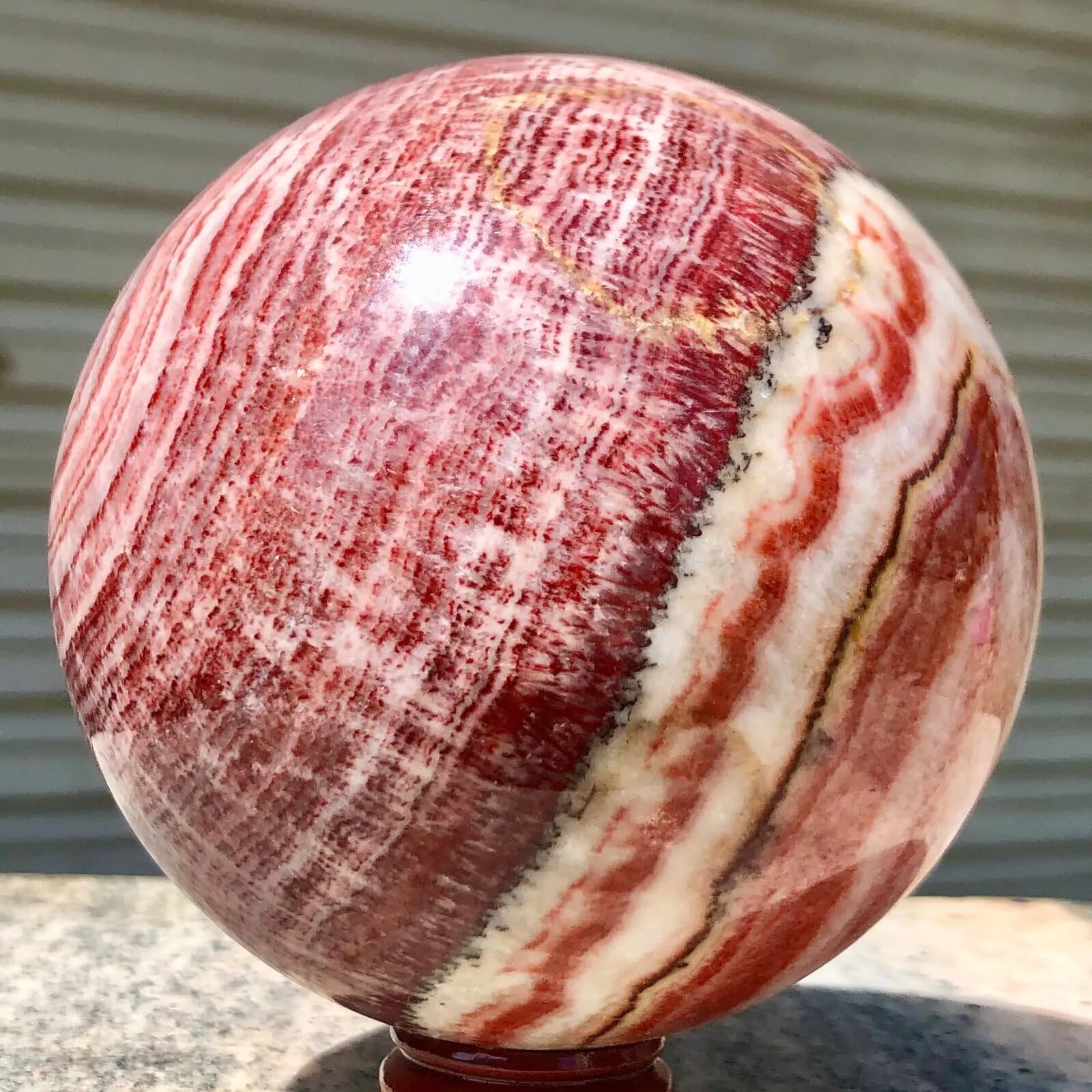XGINERFEX Rhodochrosite Ball Quartz Crystal Sphere Ornaments (Size : 900-1000g) Gemstone Stone