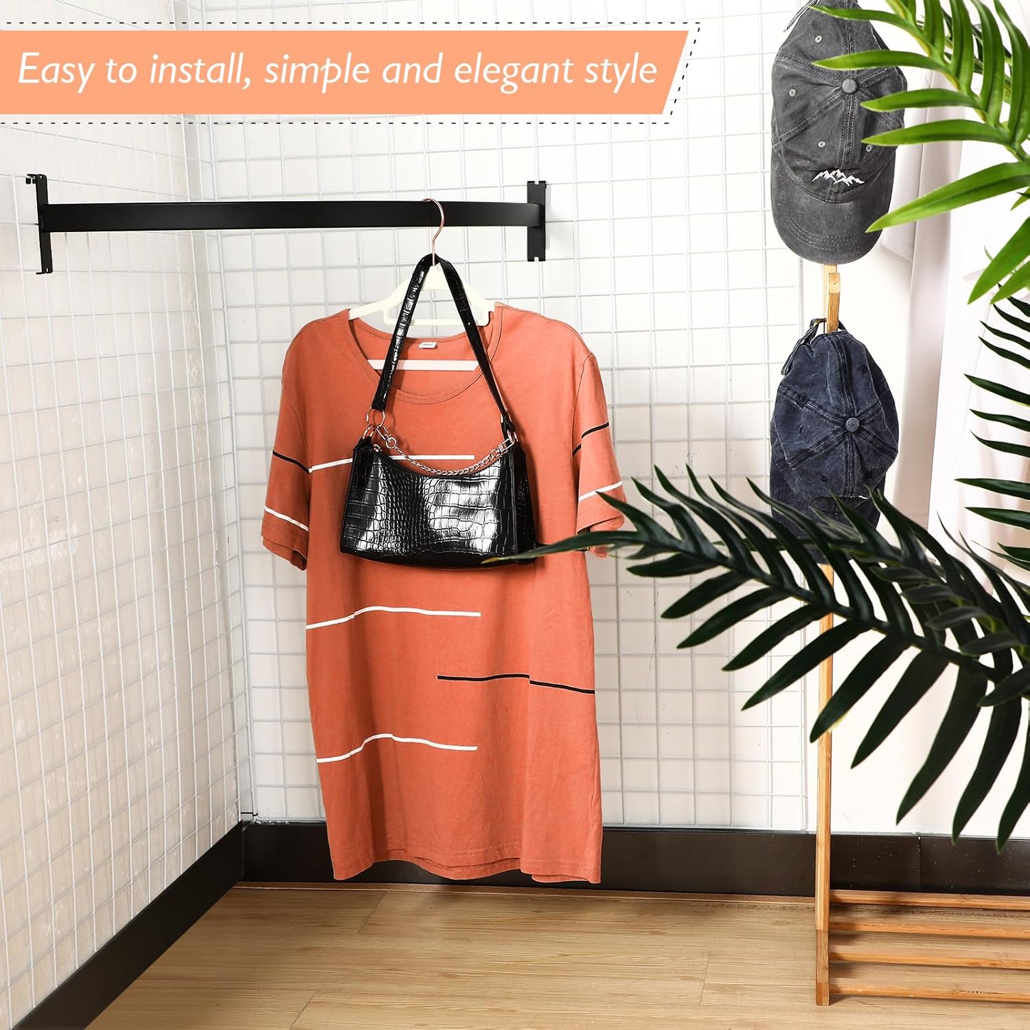 Yaocom 2 Pcs Quarter Circle Hangrail for Wire Grid - 30" L Hang Clothing or Other Merchandise Hanger Grid Wall Bracket for Retail Display Home Use Garage Craft Show Trade Show Business(Black)