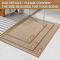 Vista 2 de Non Slip Bath Mat Bathroom Rugs, Soft Braided Ultra Thin Bath Mats, Super Absorbent Quick Dry Bath Rug Shower Mat, Rubber Backing, Fit Under Door