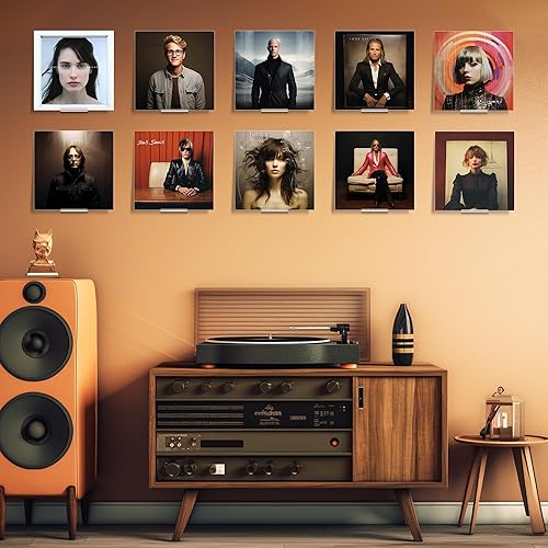 Miniatura 4 de YUEHUA Expositor de discos de vinilo, soporte para discos de vinilo, soporte de pared para álbum acrílico, soporte para discos de vinilo para