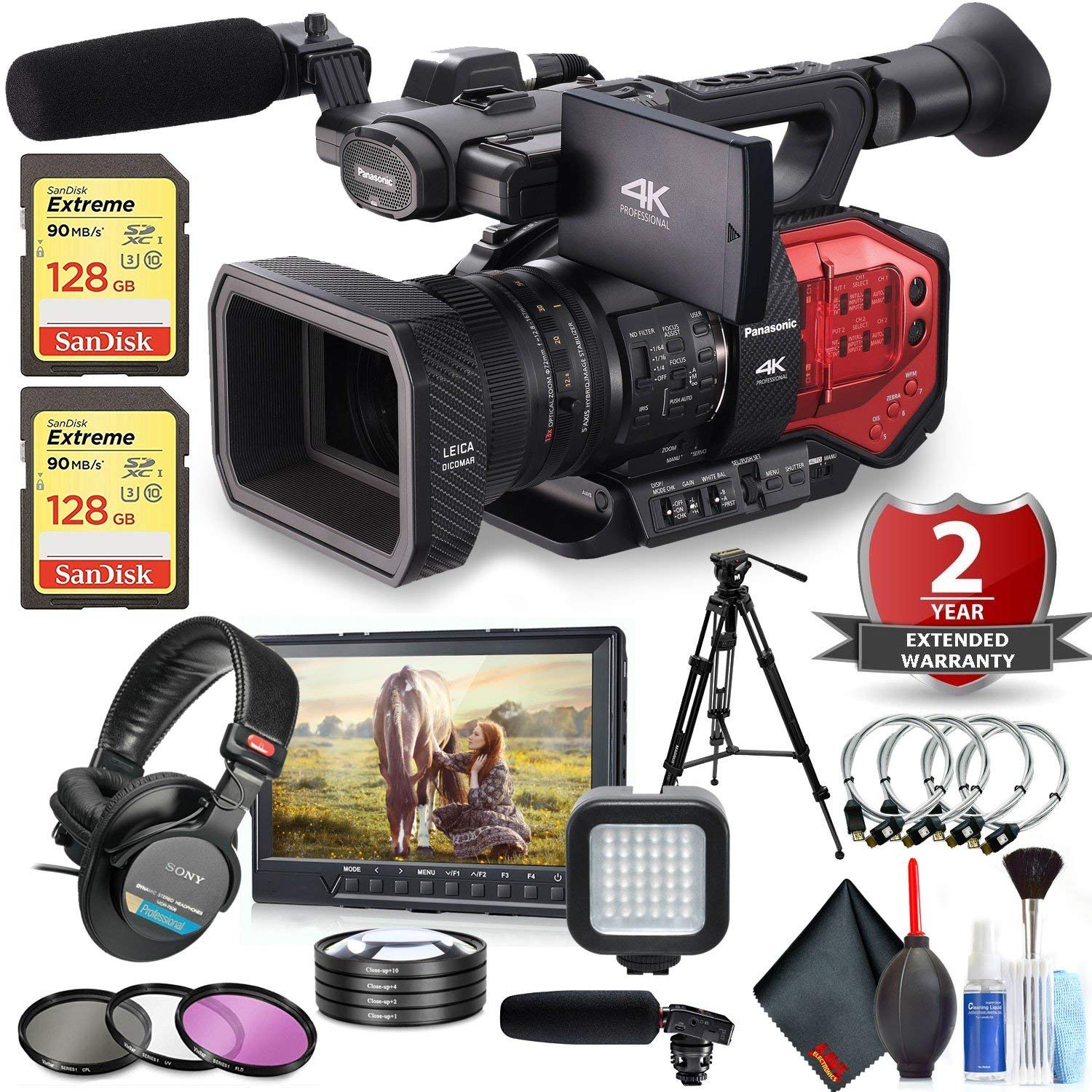 Panasonic AG-DVX200 4K Handheld Camcorder with Four Thirds Sensor and Integrated Zoom Lens Advanced 