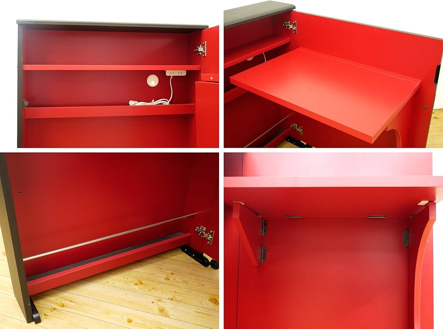 Amazon.co.jp: 大川家具 ヨコタウッドワーク デスクキャビネット 畳む