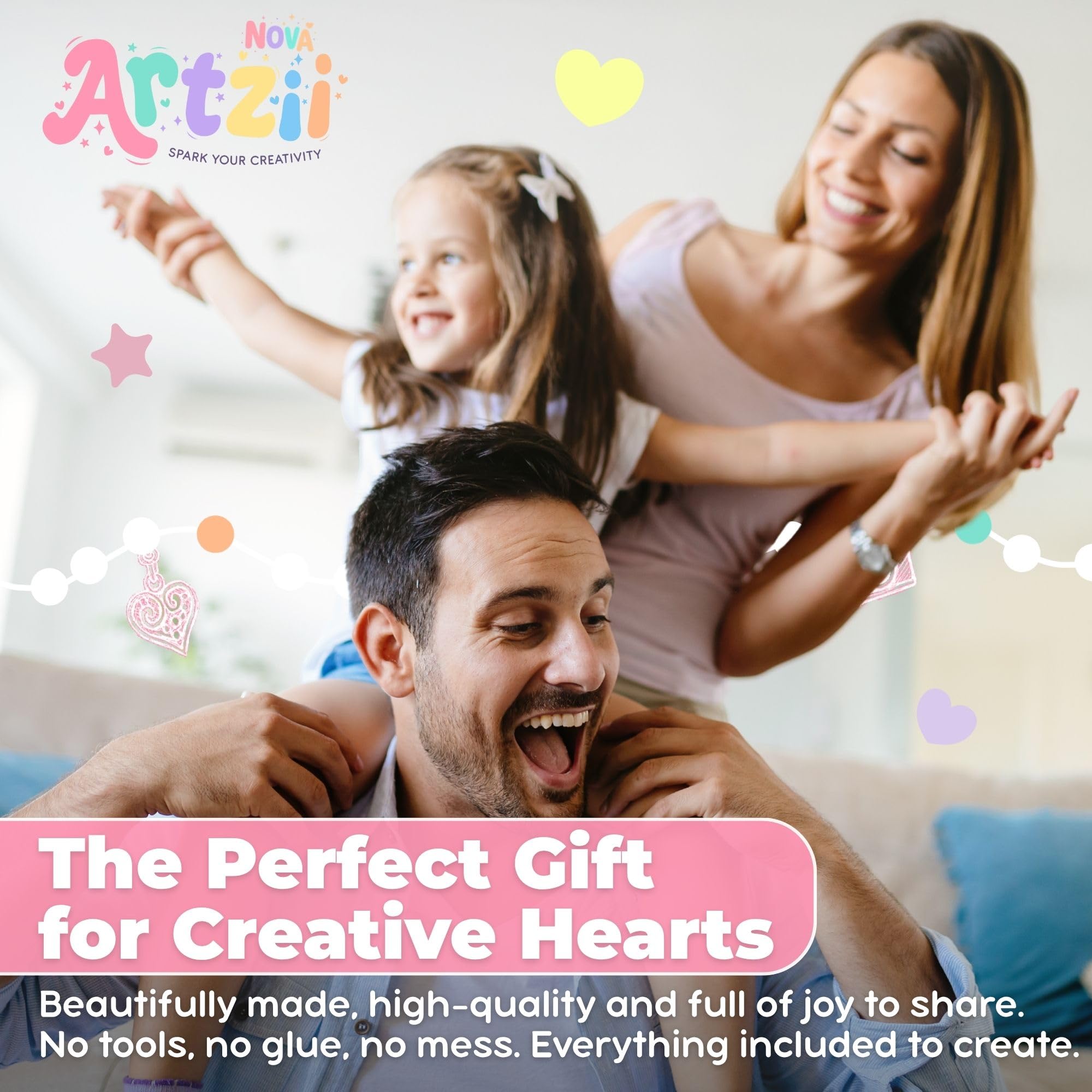ARTZII Kit per la creazione di braccialetti tutto in uno per bambini, gioielli da principessa, ciondoli per bracciali, perline per braccialetti kit artigianali, accessori divertenti e facili per la