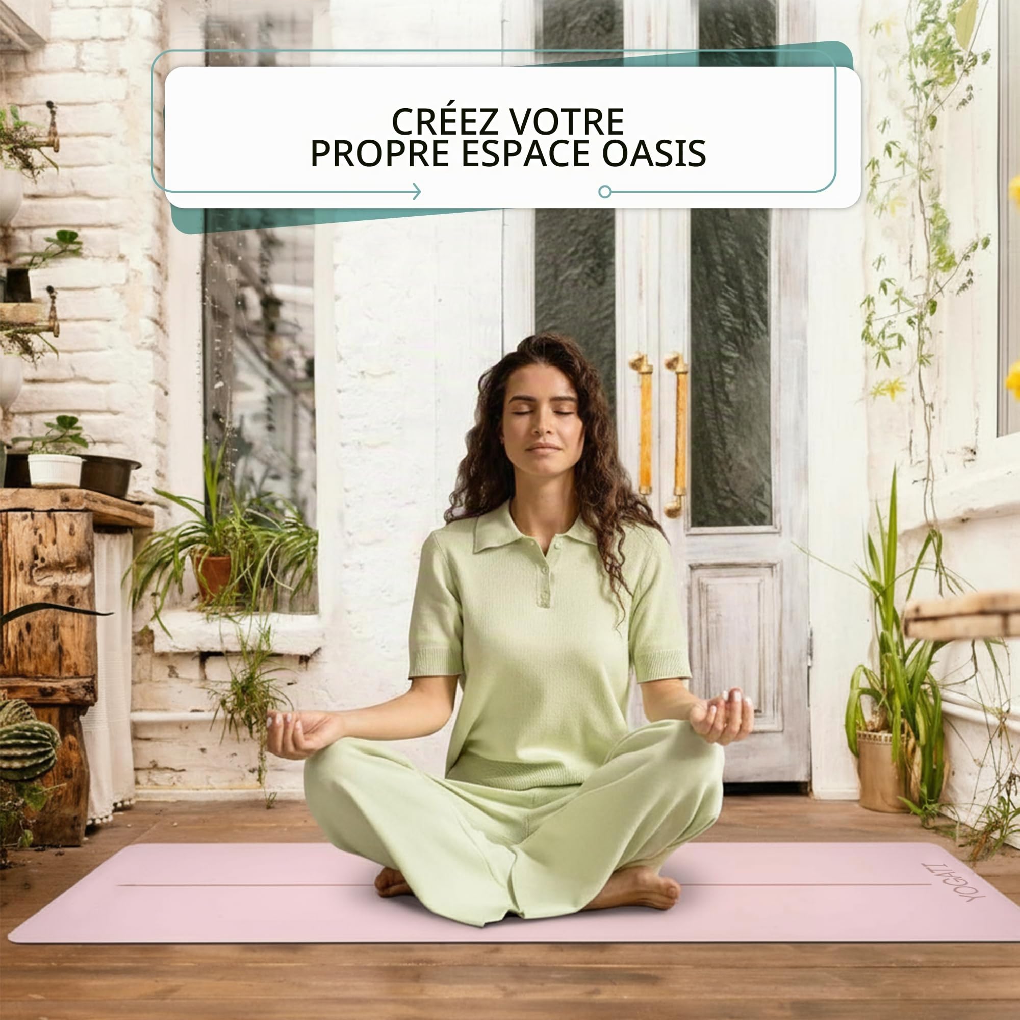 YOGATI® Tapis De Yoga Antidérapant en Caoutchouc Naturel | Tapis de Pilates portable avec une sangle de transport | Tapis de sport Fitness a la maison | Tapis Gym pour entrainement et exercise au sol