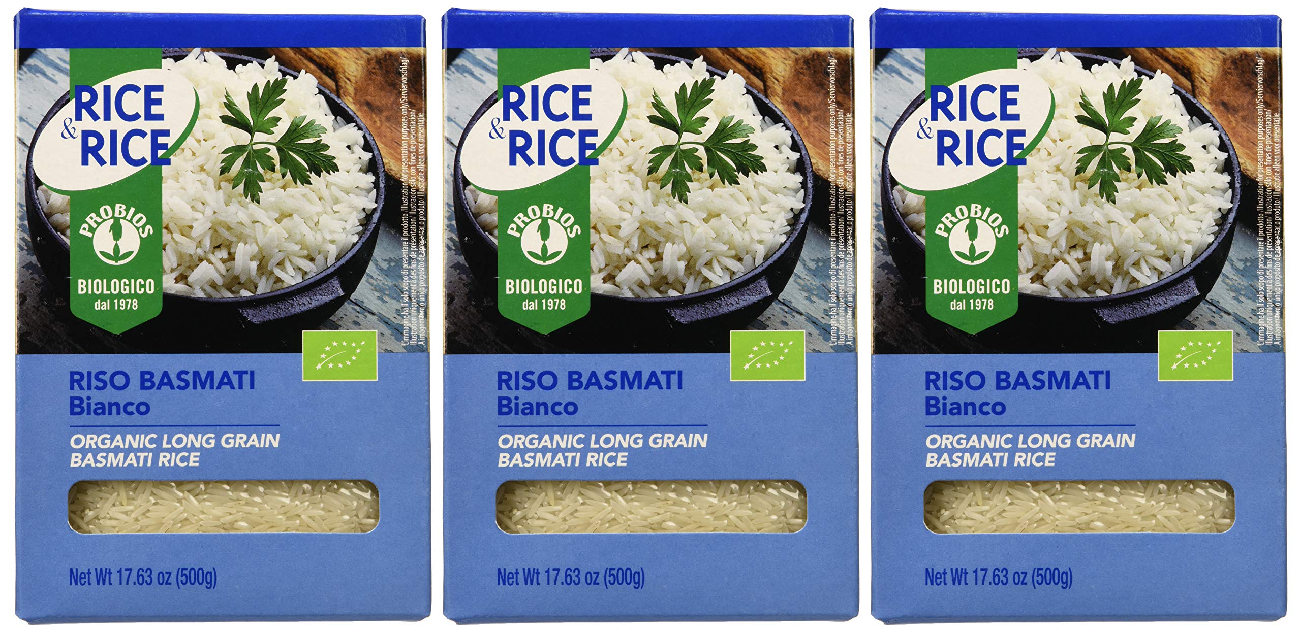 Probios Riso Basmati Bianco - 3 pezzi da 500 g [1500 g]