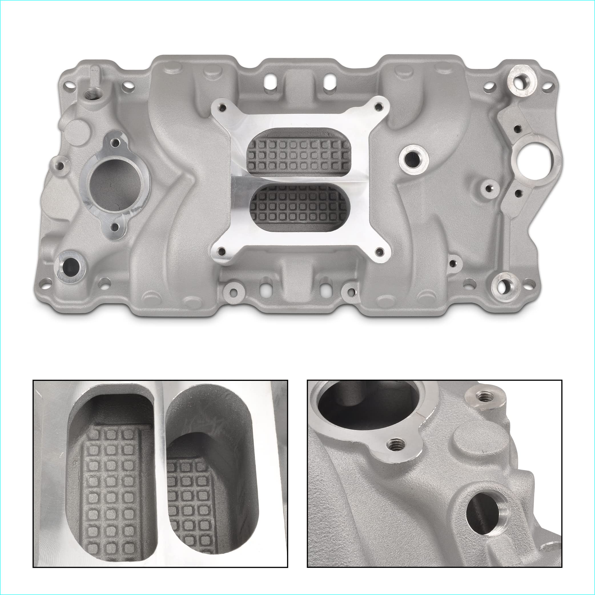 High Rise Dual Plane Intake Manifold 1957-1986 For SBC Chevy V8 305 327 350 400