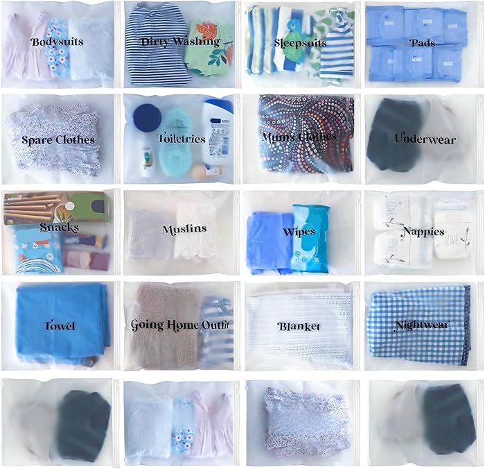 21x Baby Hospital Maternity Organiser Bags Essentials | Baby Shower | Mum to Be | Labor & Delivery Bag Labels : Amazon.co.uk: Baby Products