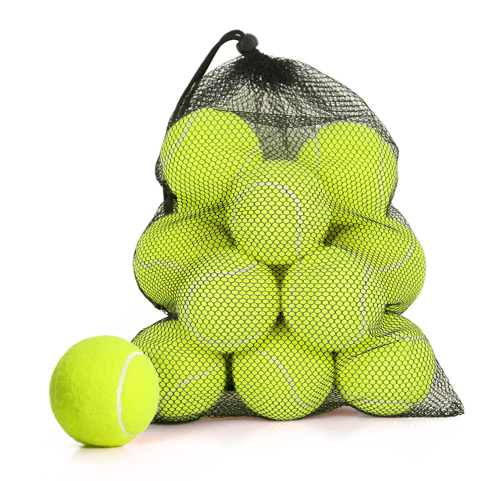 12/18 Pack Tennis Balls for Training, Pet Dog Playing, and Practice with Mesh Bag for Transport and Beginner Training