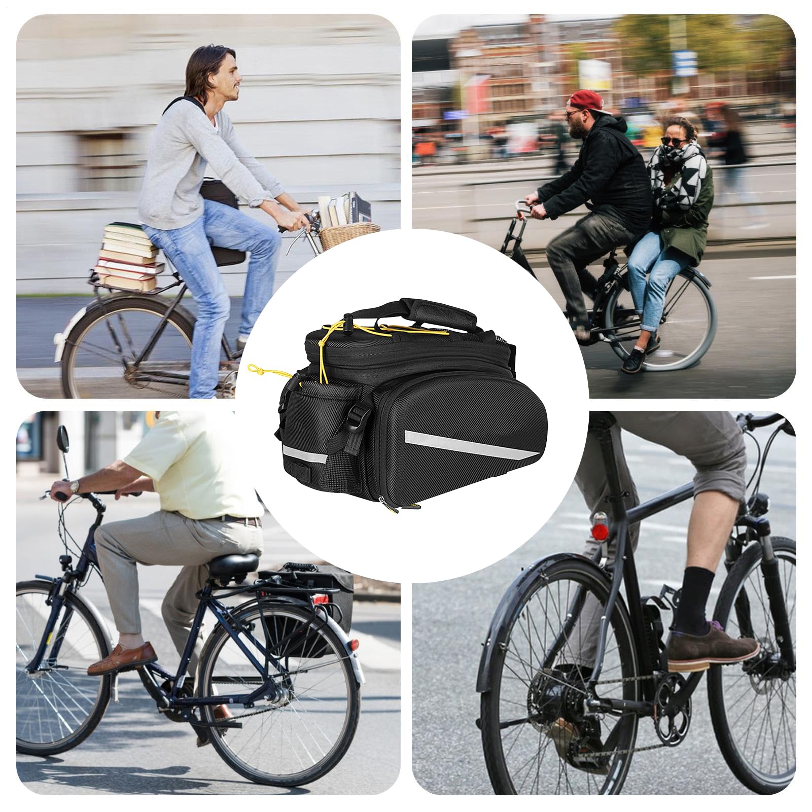 Borsa Da Bici Pannier Organizzatore Per Portapacchi Posteriore Biciclette | Grande Borsa Impermeabile Elettronica per Viaggi Ciclismo Escursionismo Shopping