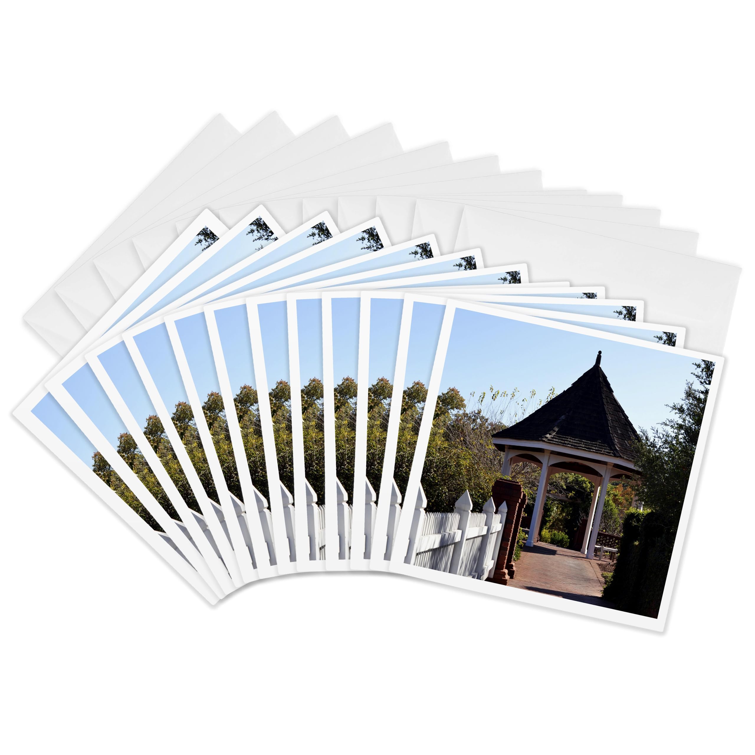 3dRose Greeting Cards - Picture of a Gazebo - 12 Pack - WhiteOak Photography Nature Scenes