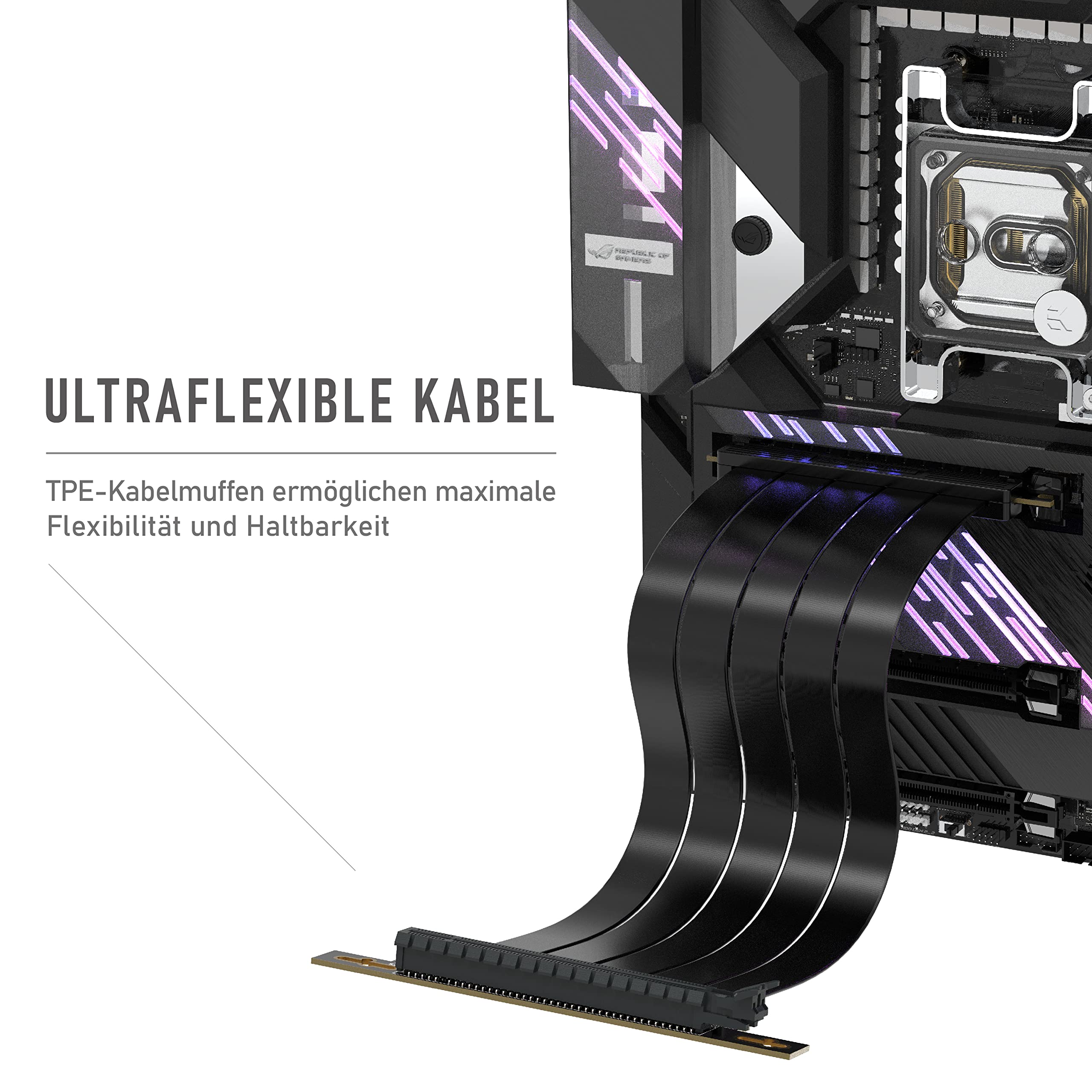 PC Building Riser Cable PCIe 4.0 Riser Cable - 16x Extreme Flexible GPU ...