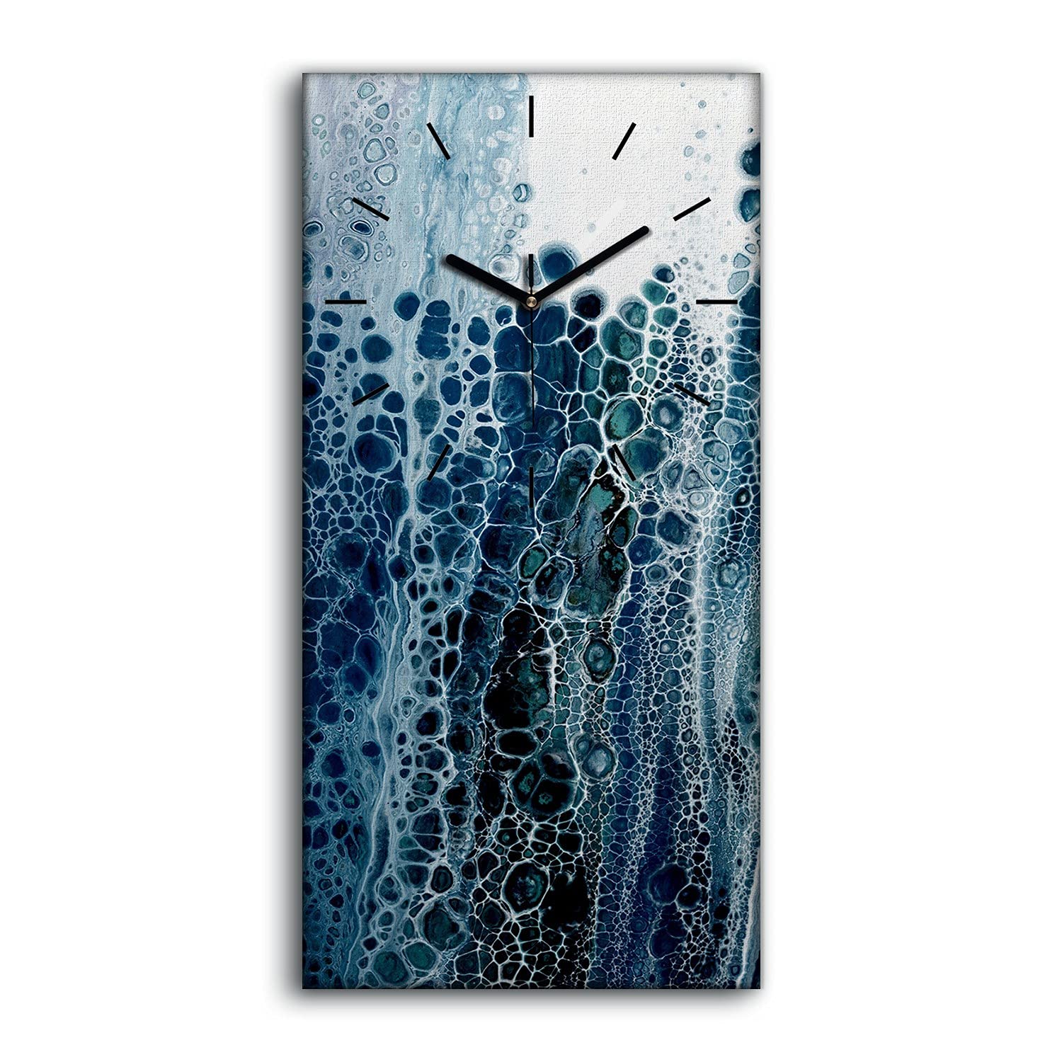 Horloge sur Toile Aquarelle Abstrait Art Moderne 30x60cm Décoration Murale