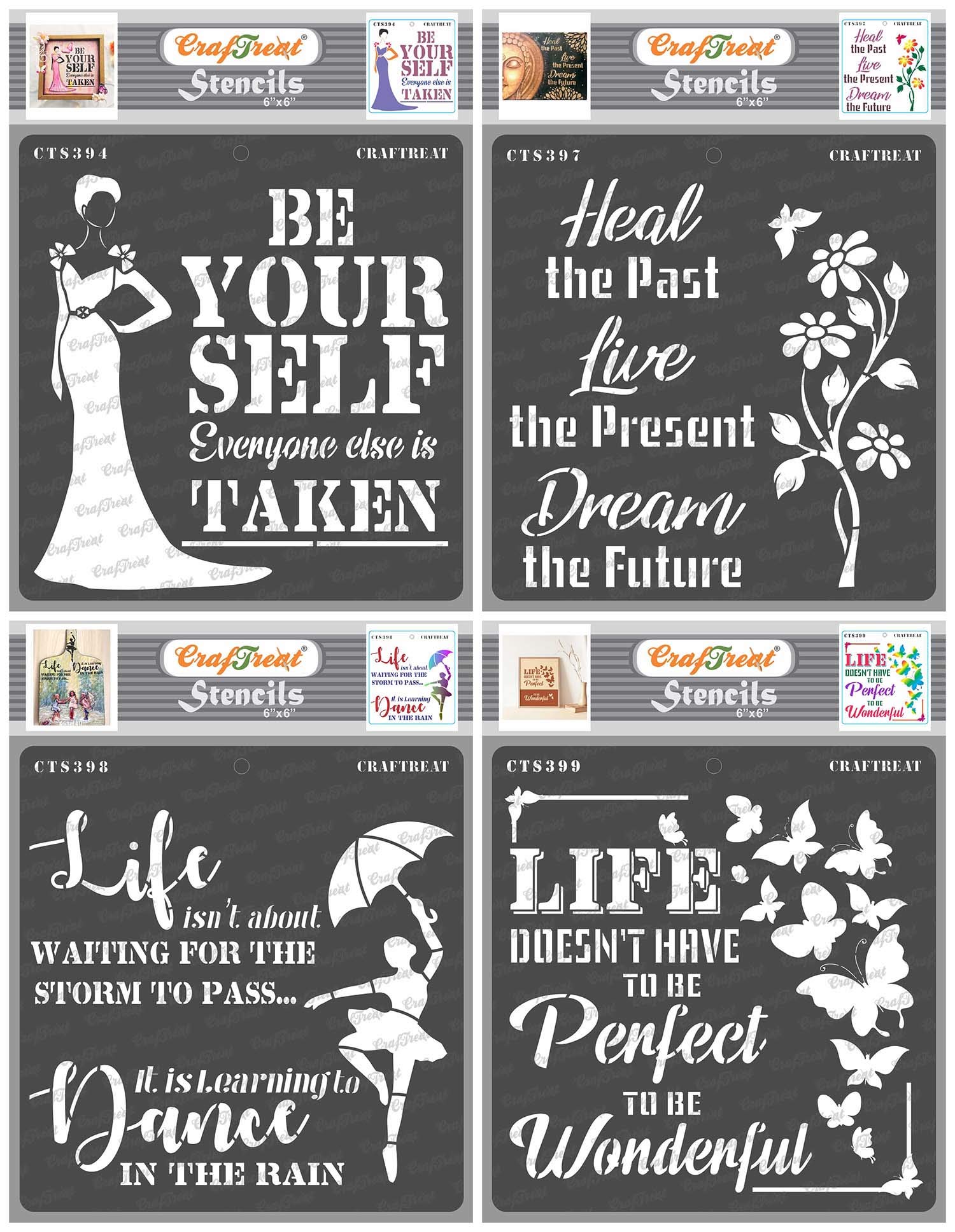 CrafTreat Quote Stencils for Painting on Wood, Canvas, Paper, Fabric ...
