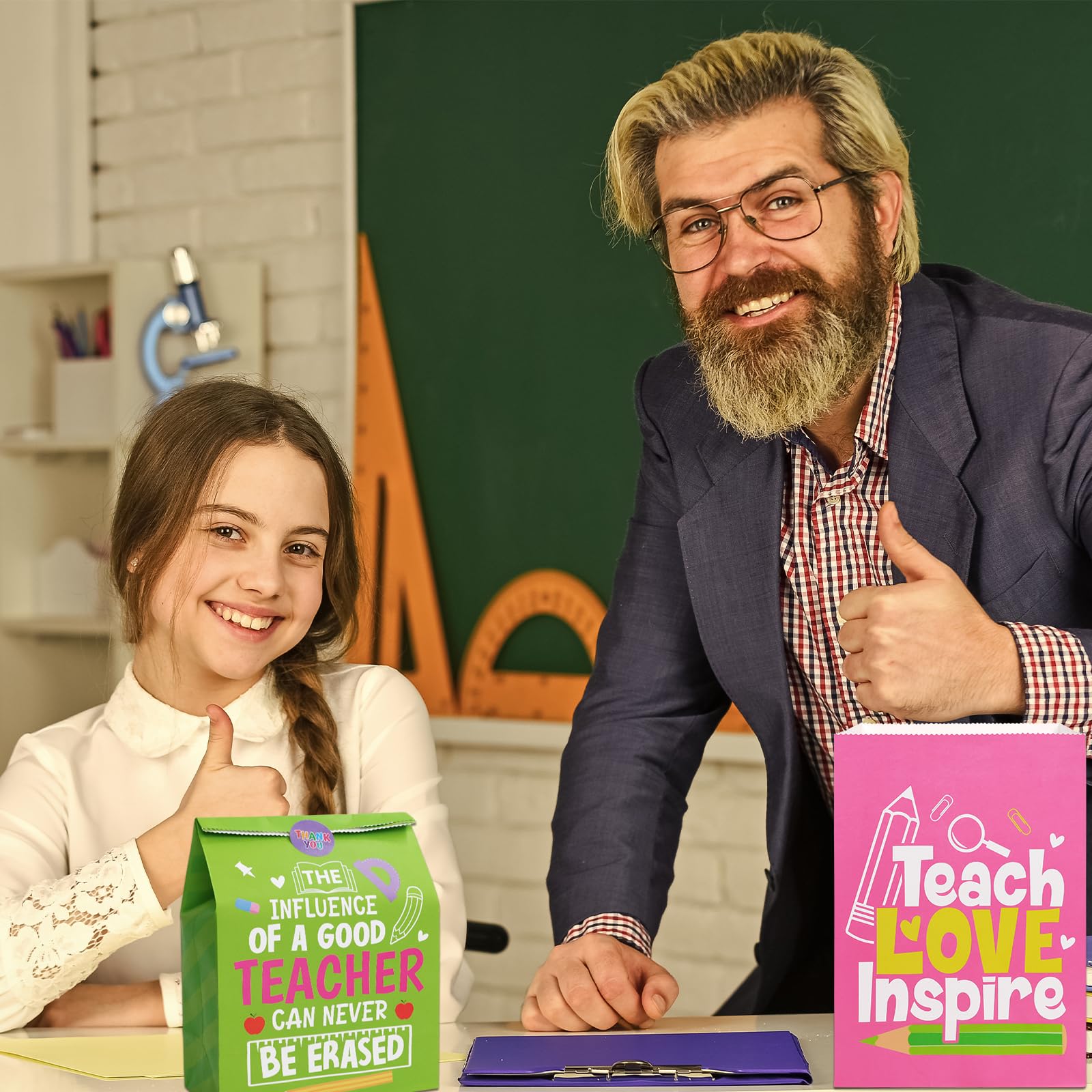 Fancy Land Teacher Appreciation Gift Bags 18 Pcs Thank You Teachers Paper Bags Party Favor Bright Color