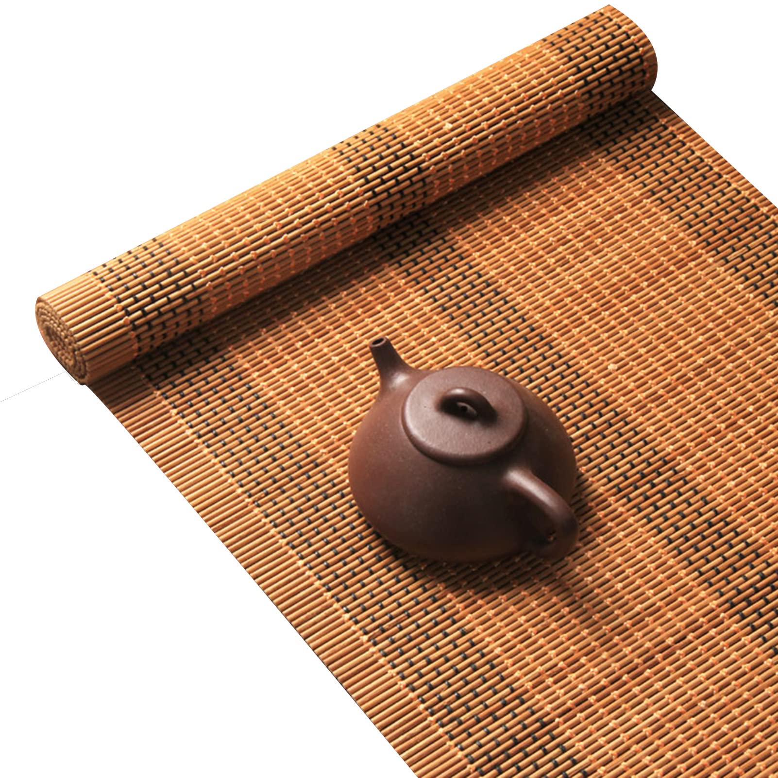 ALPATH Chemin de Table Chemins De Table en Bambou Naturel Découpables De 40 à 300 Cm De Long, Tapis De Table Basse à Isolation Thermique Imperméable, Facile à Nettoyer(Size:60×210cm)