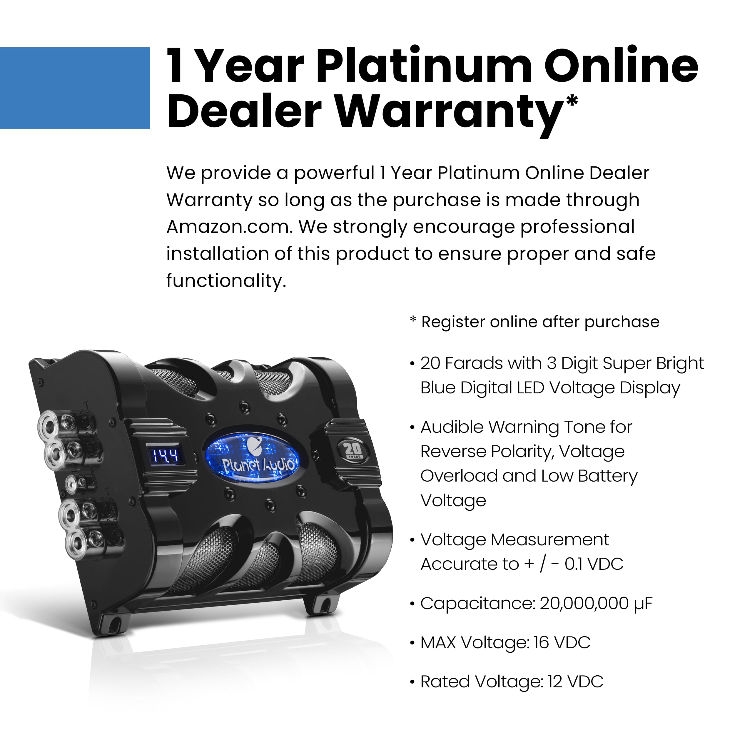 enough 20F 20ファラッド キャパシタ オーディオ 沖縄のカーオーディオ専門店～車音人:【入荷】初期充電不要の大容量