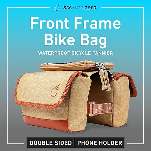 Miniatura 2 de sixthreezero Bolsa de bicicleta de montaje en marco, bolsa universal impermeable para bicicleta, bolsas de almacenamiento de carga de doble cara
