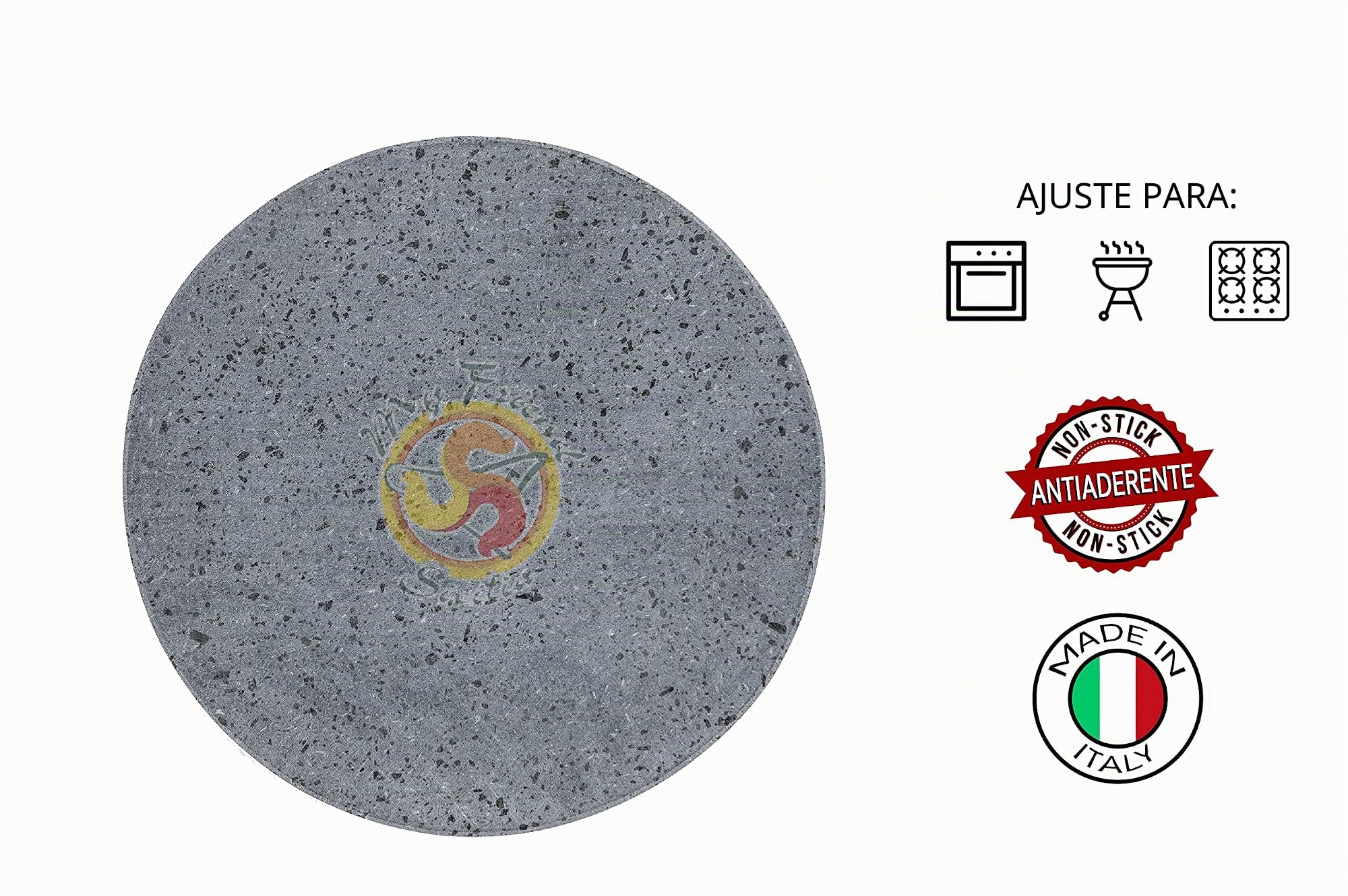 - Piedra volcánica Etna Pizza - Redonda diámetro 35 cm - cocción sana y natural (piedra volcánica) - ideal para horno smeg pizza
