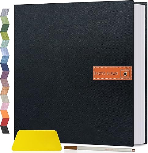 Popotop Álbum de fotos grande autoadhesivo de 4 x 6, 5 x 7, 8 x 10, álbum de recortes de 40 páginas, regalos para mamá, familia bebé y boda, con