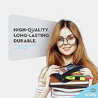 Vista 2 de Enday Estuche negro para carpeta de 3 anillas, con cremallera, estuche para lápices de 3 anillos para carpeta, estuche para lápices para carpeta