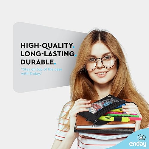 Vista 38 de Enday Estuche morado para carpeta de 3 anillas, con cremallera, estuche para lápices de 3 anillos para carpeta, estuche para lápices para carpeta