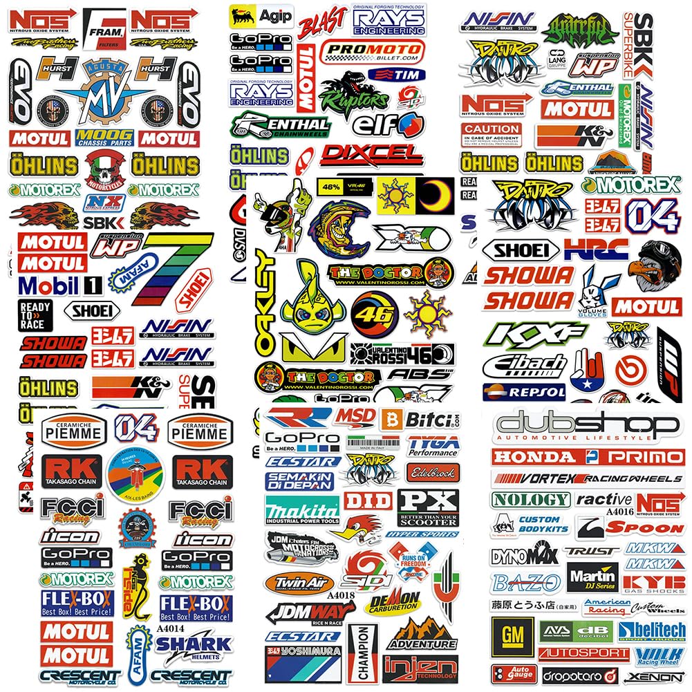 Car Stickers,9 Pcs Motorcycle Stickers,Funny Car Stickers, Bike Waterproof Stickers Racing Stickers for Motorcycles,Cars,Racing Cars,Bottles,Laptop