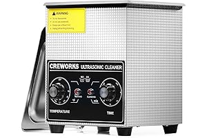 CREWORKS Ultrasonic Cleaner with Heater & Timer: 60W Stainless Steel Sonic Cavitation...
