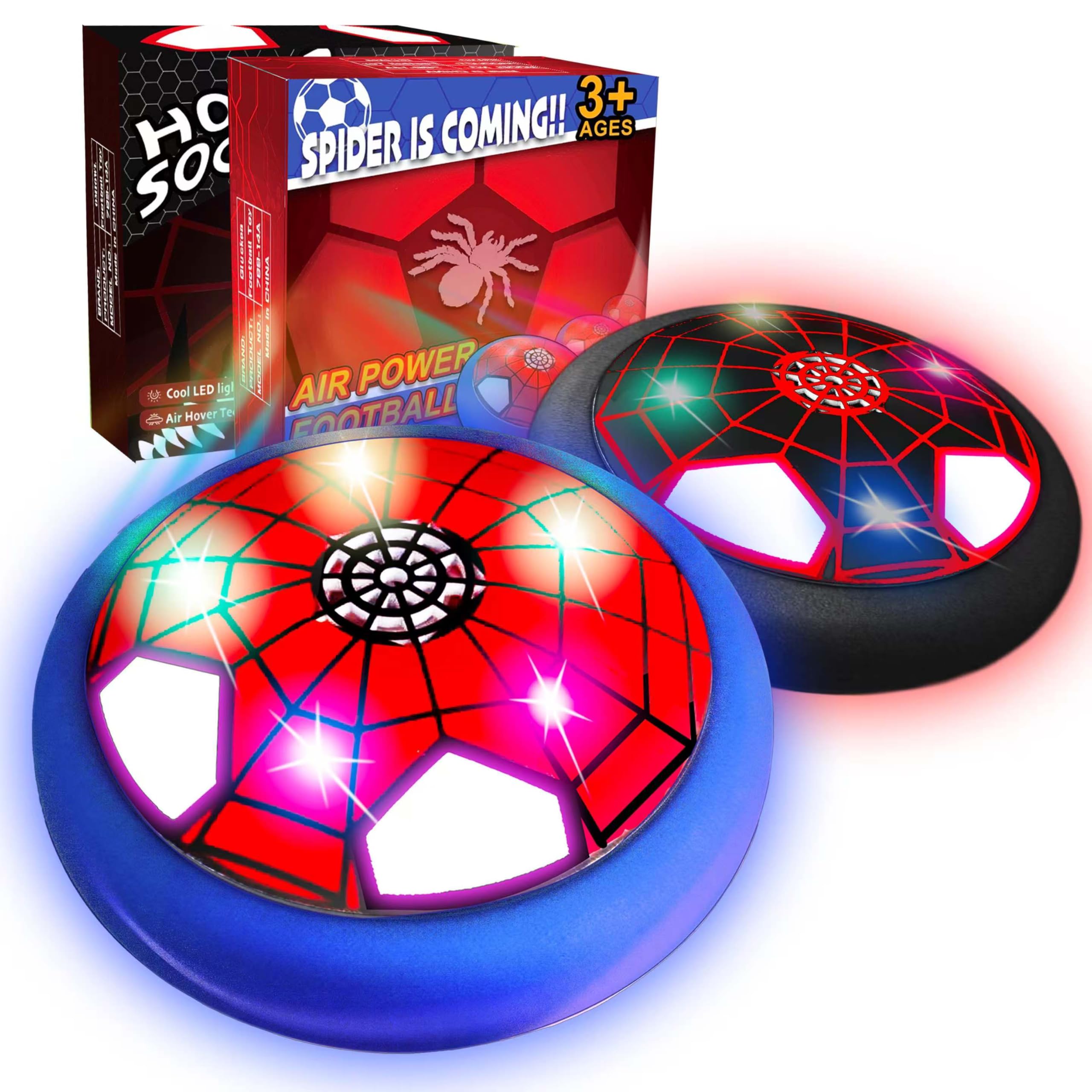 PHOSEA Hover Soccer Light-Up Ball, Set of 2 LED Soccer Ball Toys,Indoor Toy Games Gifts for Birthday, Kids, Boys for Age 6, 7, 8, 9, 10, 11, 12 Years