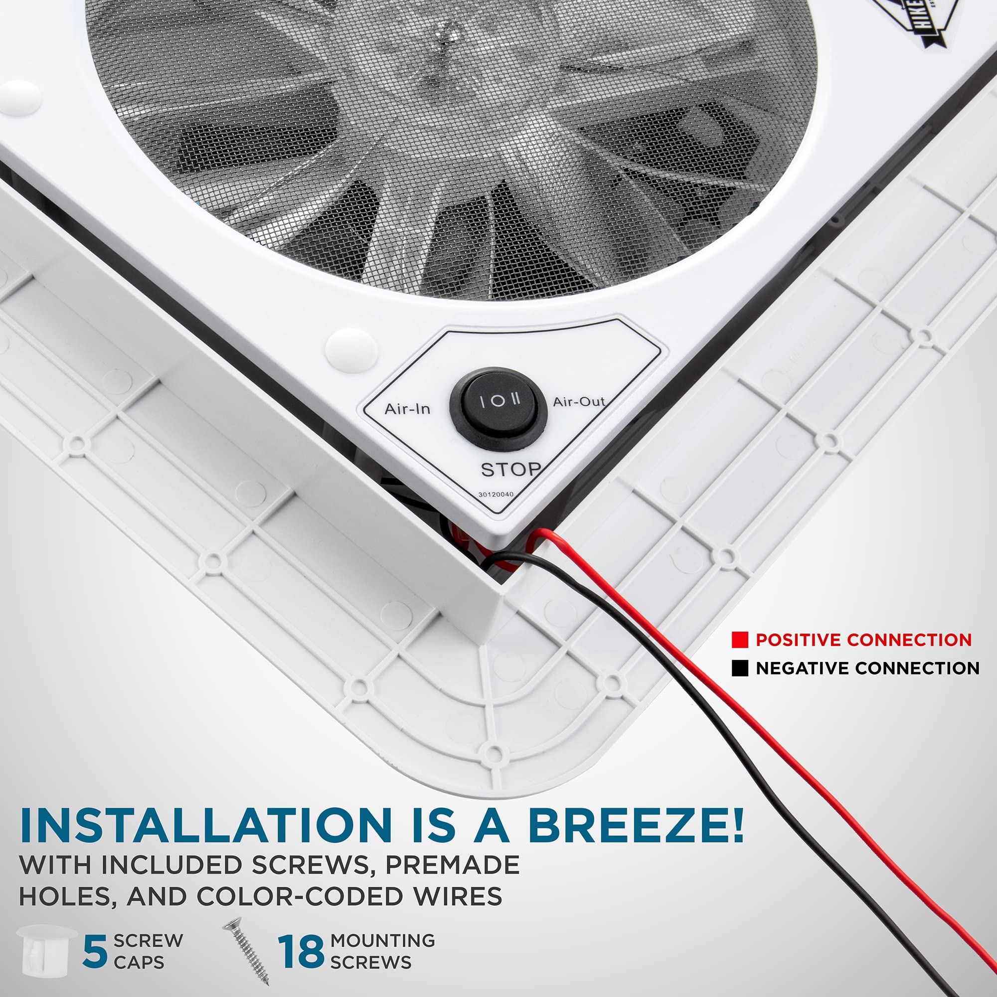 Snapklik.com : 11” RV Roof Vent Fan w/LED Light 12V Intake & Exhaust ...