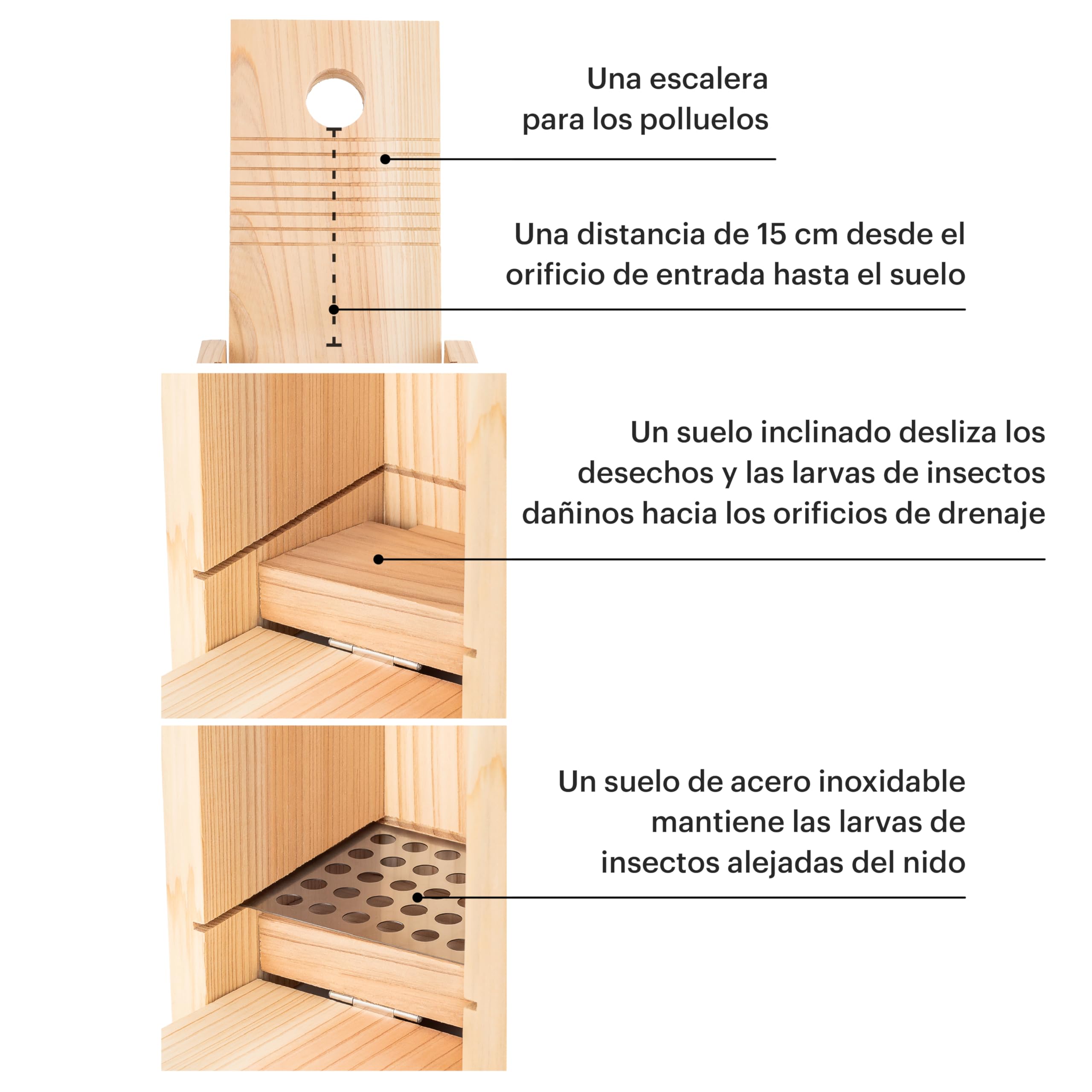 WHITEHORSE Casa para Pájaros de Primera Calidad, Caja Nido con Construcción Certificada, Ideal para Observar Aves y Apoyar a Las Especies Europeas