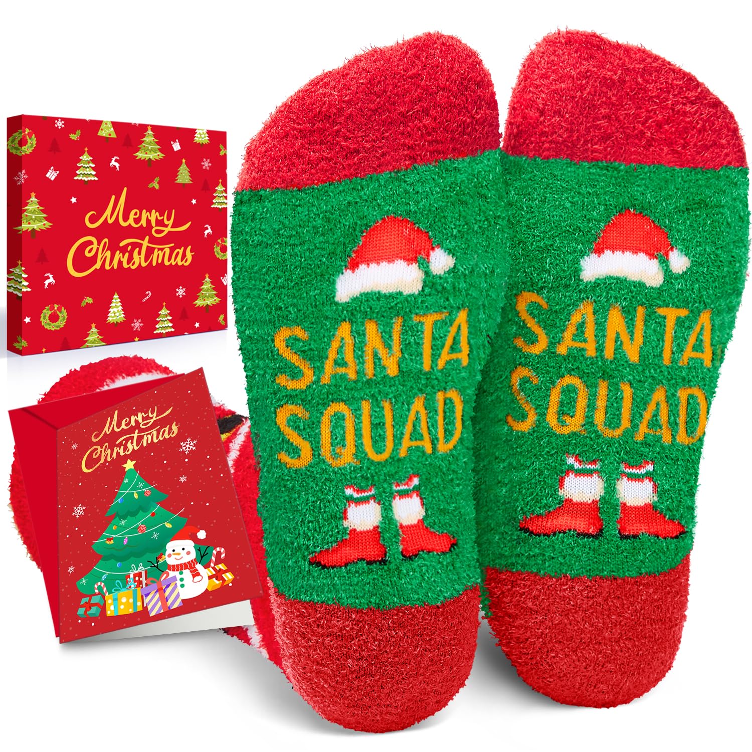 HAPPYPOP Christmas Gifts for Men Women - Secret Santa Gifts Holiday Socks with Greeting Card