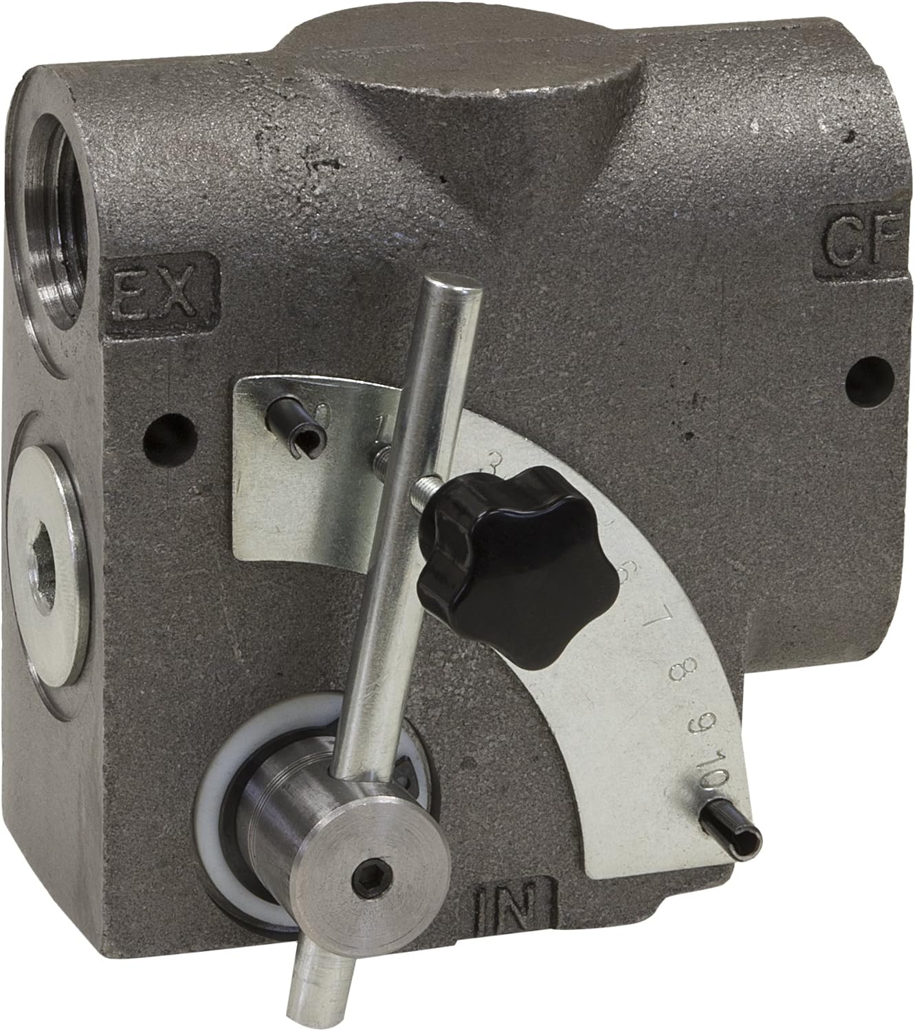 Buyers Products HFDL075 Side Ported Priority Flow Divider Valve with Adjustable GPM Control, 3/4 in NPT Ports, 0–30 GPM Capacity, 3000 PSI Hydraulic Oil Flow Splitter for Dual Applications, Black