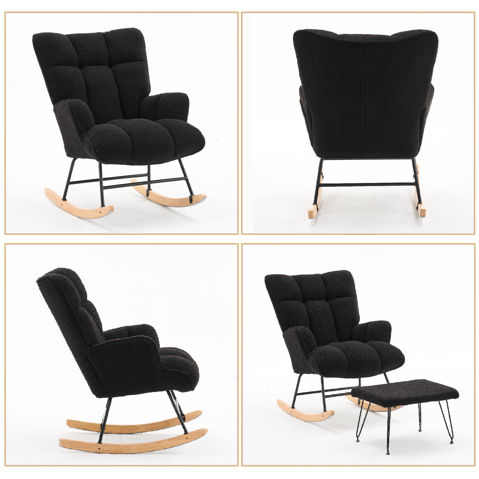 Amazon｜2024新登場 ロッキングチェア(オットマン付き) 育児室